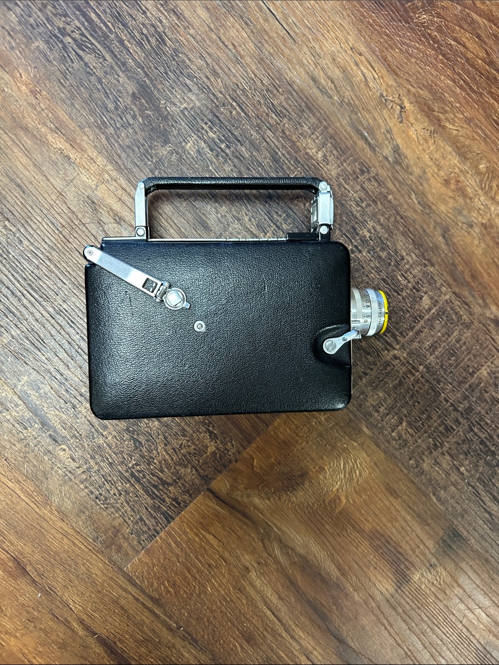 Vintage Kodak Black Portable Handheld Camera Case with Silver Hardware